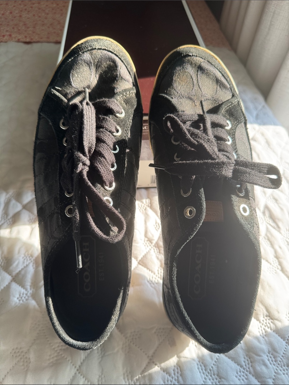 Coach Black Signature Canvas Low-Top Sneakers